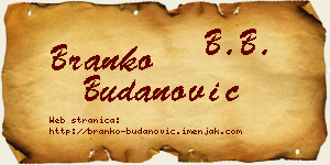 Branko Budanović vizit kartica
